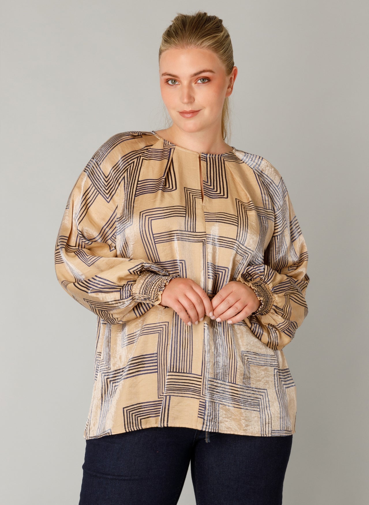 Fleur | Dunkler Sand/Dunkelblau