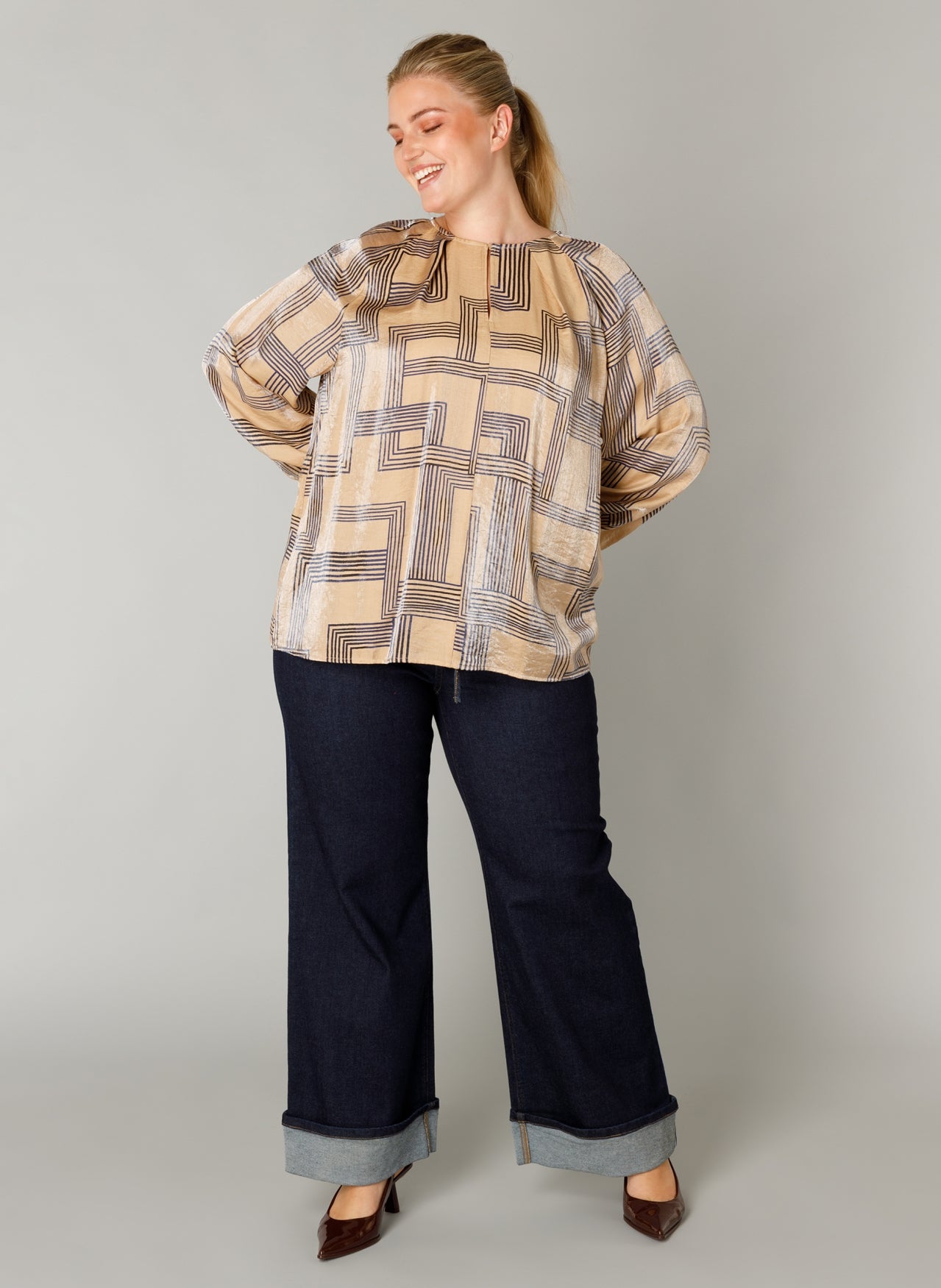 Fleur | Dunkler Sand/Dunkelblau